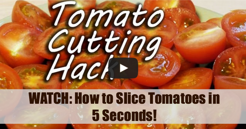 CRAZY easy! Watch: How to slice a bunch of tomatoes in just 5 seconds. Works perfectly!
